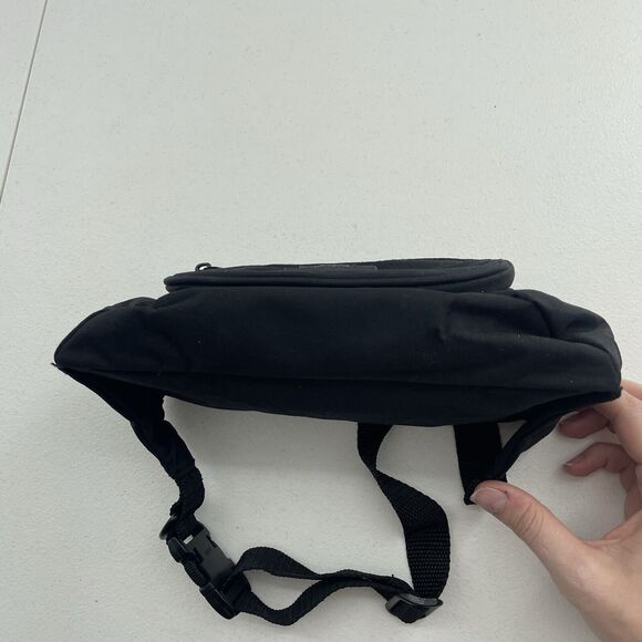 Vintage 80s Pro Spirit Black Canvas Fanny Pack Waist Belt Bag Hip Pack Grunge - Picture 10 of 16